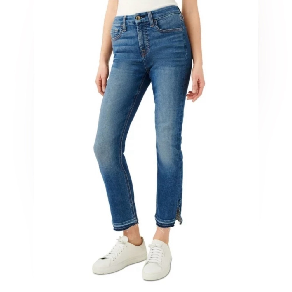7 For All Mankind JEN7 Ankle Straight Slit Fray Hem